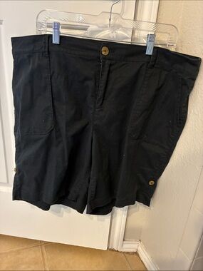 Lane Bryant Black Utility Bermuda Shorts